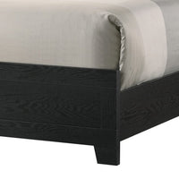 Yoh King Size Bed, Wood, Headboard with Lights and Shelves, Black - BM311818