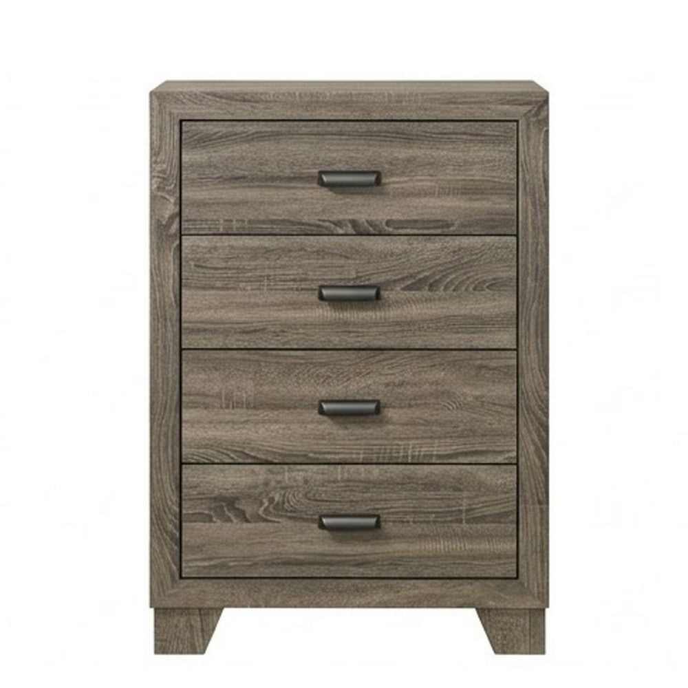 Benzara Shannon 45 Inch Tall Dresser Chest, Wood, Metal Handles, 4 Drawers, Brown - BM311825 |Benzara.com Benzara Shannon 45 Inch Tall Dresser Chest, Wood, Metal Handles, 4 Drawers, Brown - BM311825 |Benzara.com