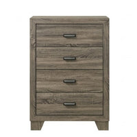 Shannon 45 Inch Tall Dresser Chest, Wood, Metal Handles, 4 Drawers, Brown - BM311825