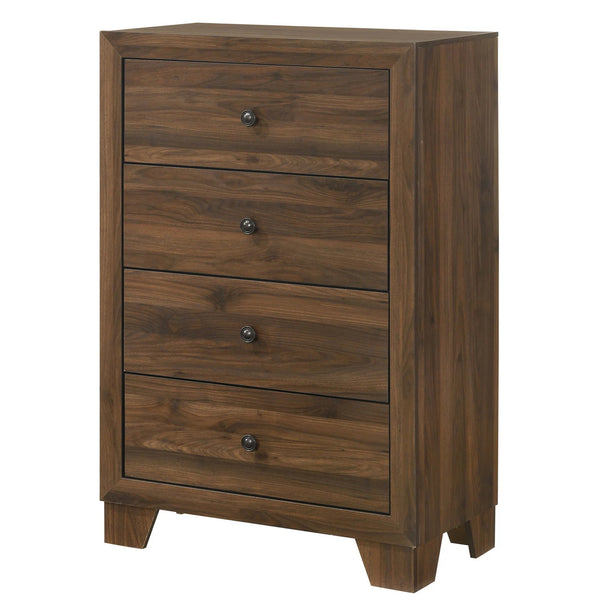 Shan 45 Inch Tall Dresser Chest, 4 Drawers, Cherry Brown Wood Finish - BM311826