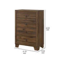 Shan 45 Inch Tall Dresser Chest, 4 Drawers, Cherry Brown Wood Finish - BM311826