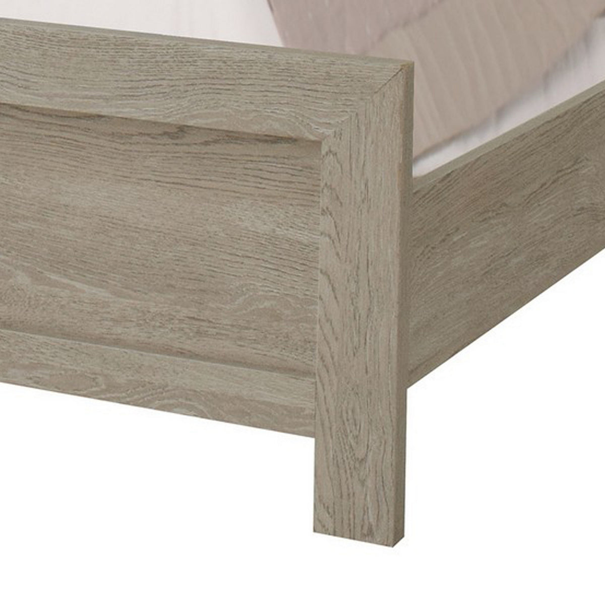 Ancy King Size Bed, Tufted and Upholstered Headboard, Light Gray Finish - BM311829