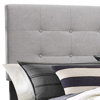 Lawrence King Size Bed, Wood Frame, Light Gray Button Tufted Upholstery - BM311834