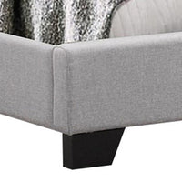 Lawrence King Size Bed, Wood Frame, Light Gray Button Tufted Upholstery - BM311834