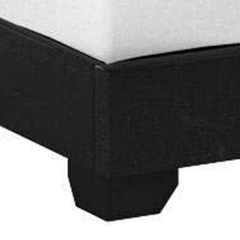 Shirin California King Bed, Wood, Nailheads, Upholstered Headboard, Black - BM311841