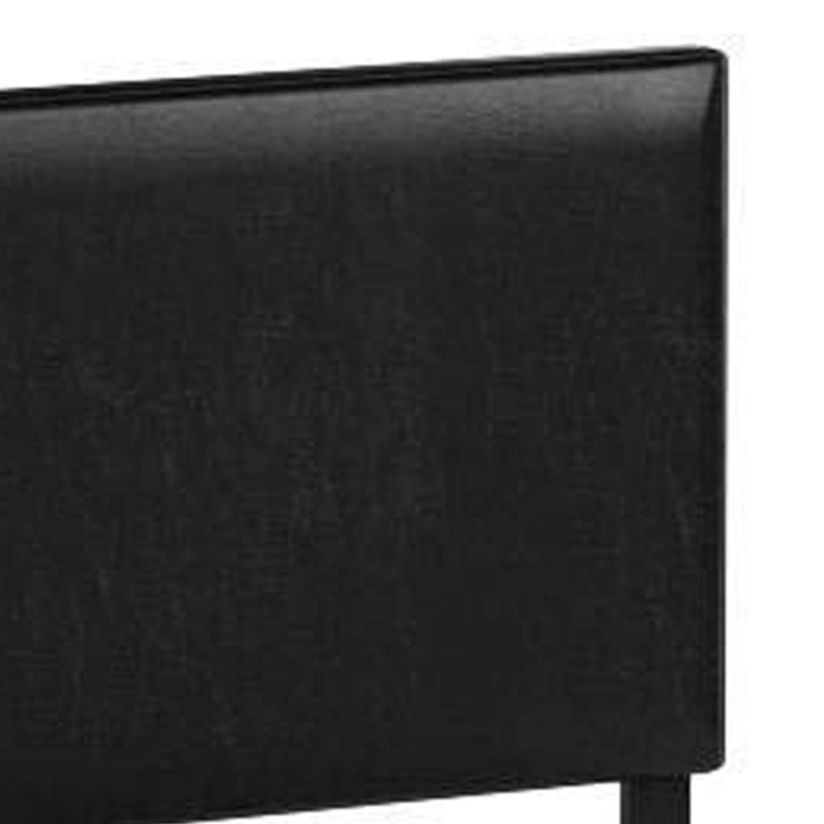 Shirin King Size Bed, Wood, Nailhead Trim, Upholstered Headboard, Black - BM311843