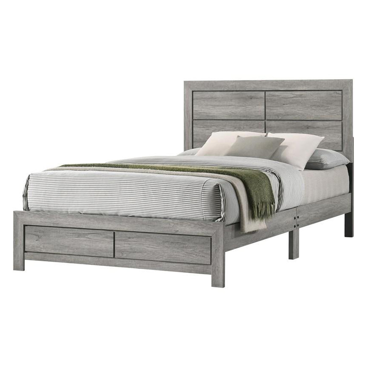 Robin King Size Bed, Platform Base, Driftwood, 8 Support Legs - BM311847