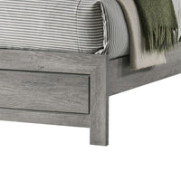 Robin Twin Size Bed, Low Profile Base, Rustic Gray Driftwood Finish - BM311849