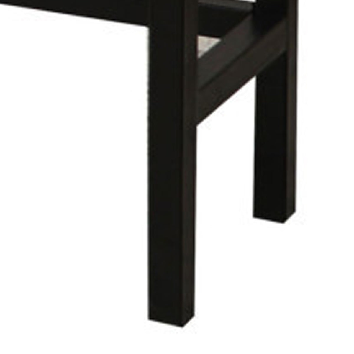 Simi 67 Inch Console Table, Wide 3 Tier Design, Black Metal, Brown Wood - BM311856