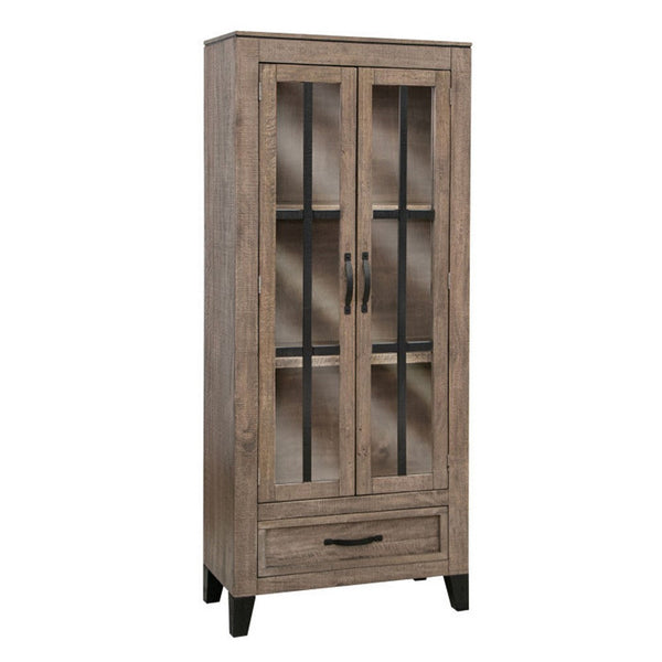 Simi 70 Inch Sideboard Buffet Console Cabinet, Metal Legs Rustic Brown Wood - BM311858
