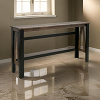 Pola 67 Inch Sofa Table, Transitional Rectangular Top, Gray and Brown Wood - BM311863