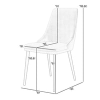 Lia 23 Inch Dining Chair Set of 2, Taupe Gray Faux Leather, Black Legs - BM311901