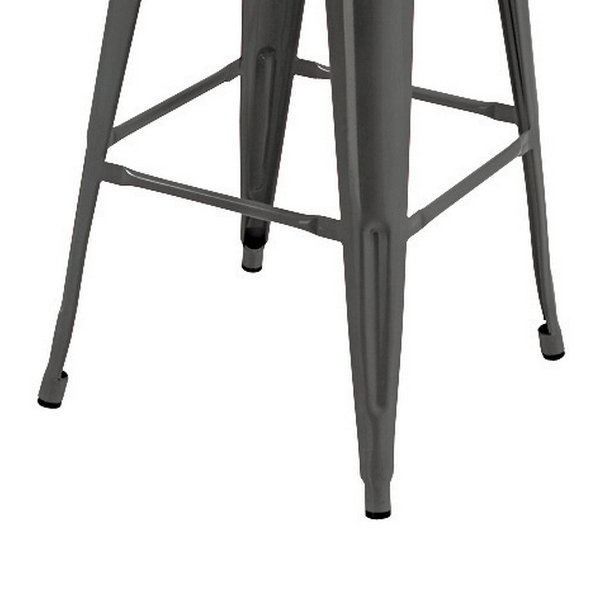 Giri 30 Inch Barstool Chair, Low Backrest, Tapered Legs, Dark Gray Metal - BM311904