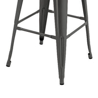 Giri 30 Inch Barstool Chair, Low Backrest, Tapered Legs, Dark Gray Metal - BM311904