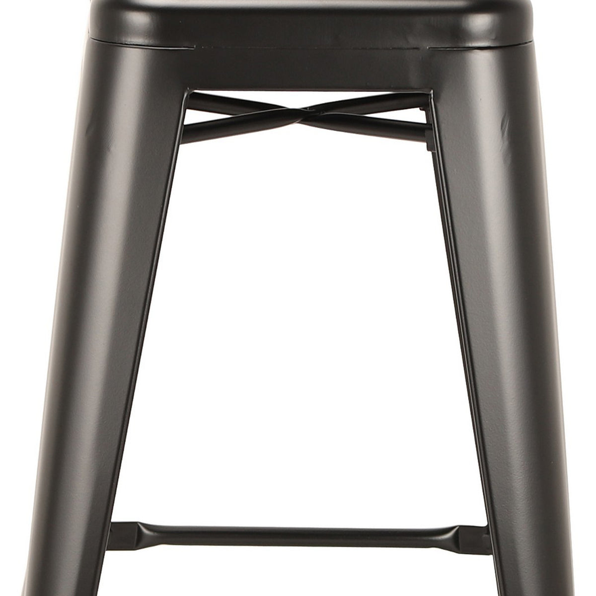 Giri 30 Inch Barstool Chair, Footrest and Tapered Legs, Black Metal Finish - BM311905