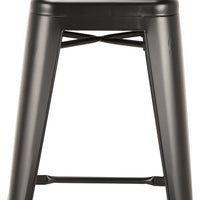 Giri 30 Inch Barstool Chair, Footrest and Tapered Legs, Black Metal Finish - BM311905