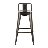 Giri 30 Inch Barstool Chair, Footrest and Tapered Legs, Black Metal Finish - BM311905