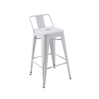 Giri 30 Inch Barstool Chair, Footrest and Tapered Legs, White Metal Finish - BM311908