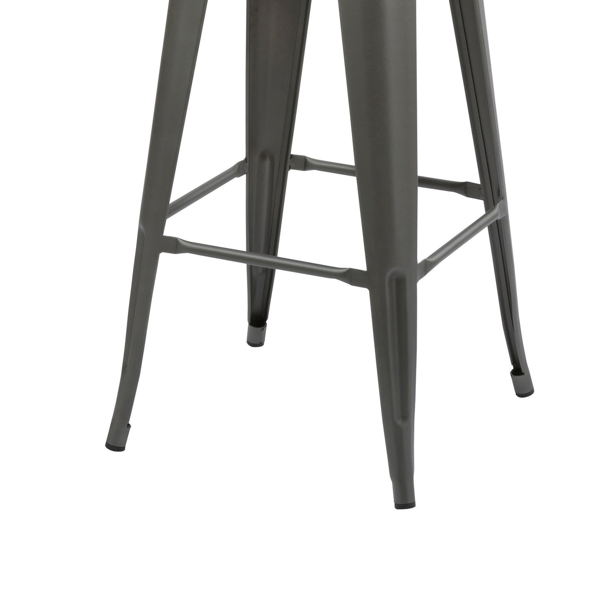 Giri 26 Inch Counter Stool Chair, Footrest and Tapered Legs, Gray Metal - BM311909