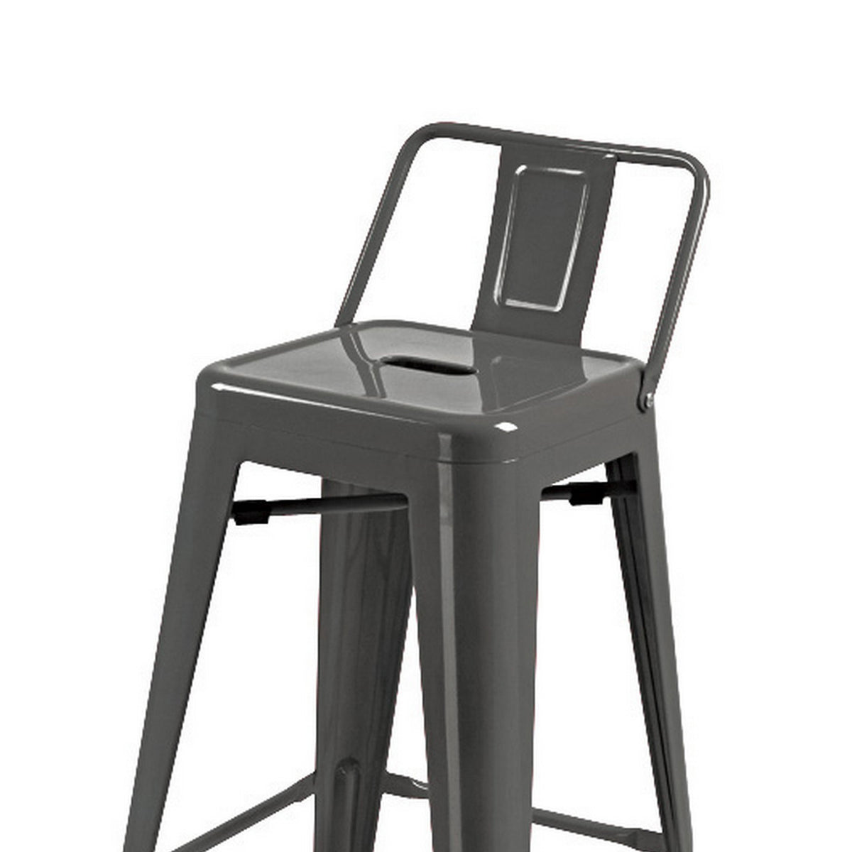 Giri 26 Inch Counter Stool Chair, Footrest and Tapered Legs, Light Gray - BM311911