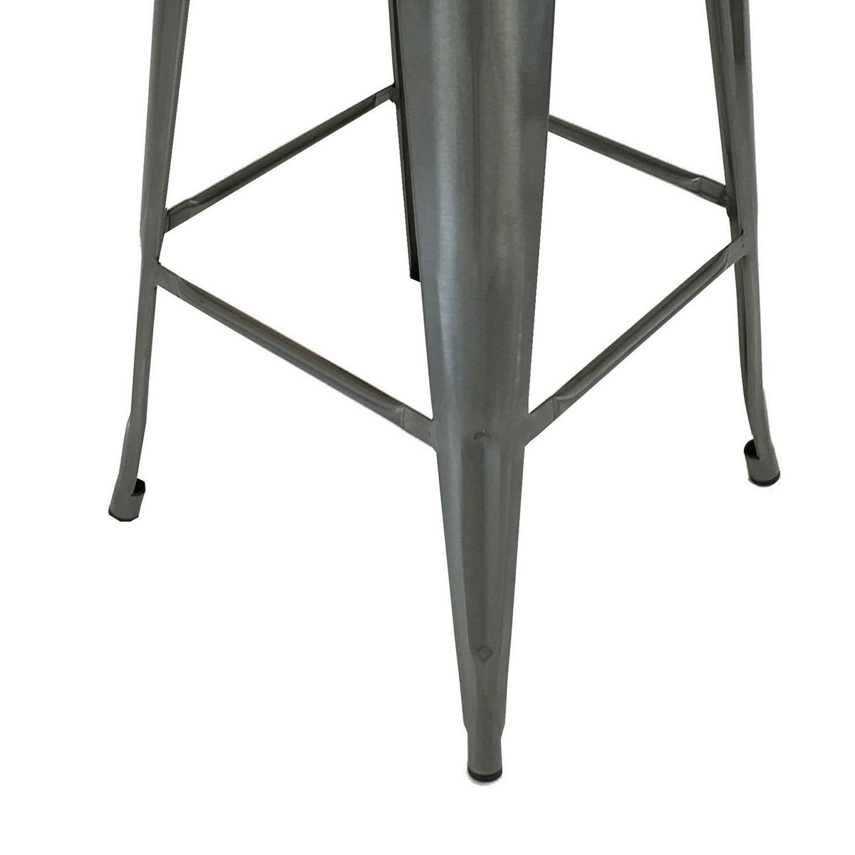 Trace 30 Inch Barstool Chair, Low Back, Wood Seat, Light Gray Metal - BM311913