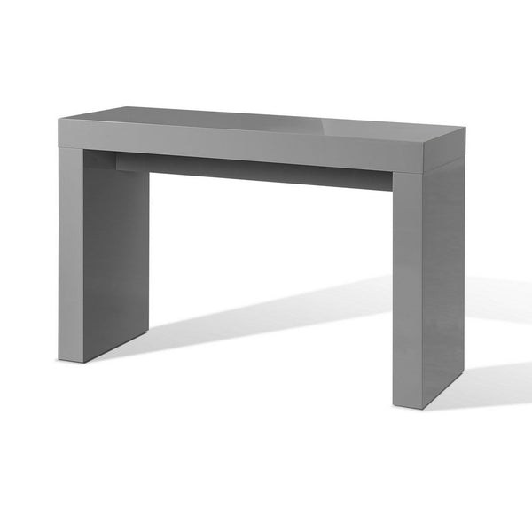 Libi 47 Inch Console Table, Minimalist Rectangular Top, Lacquered Gray - BM311920