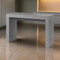 Libi 47 Inch Console Table, Minimalist Rectangular Top, Lacquered Gray - BM311920