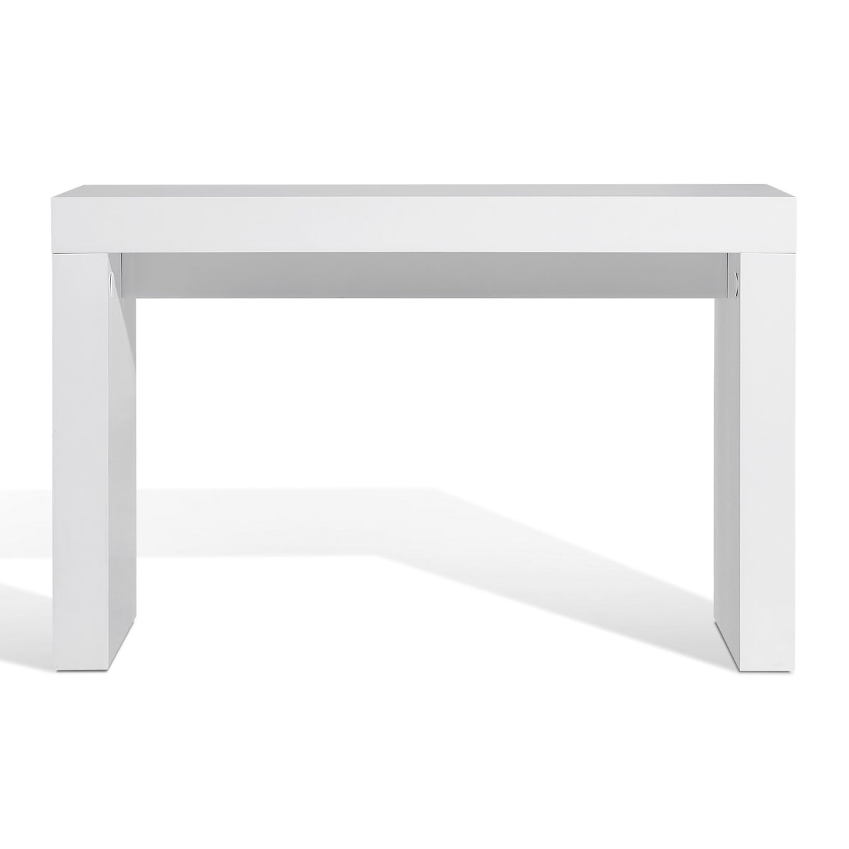 Libi 47 Inch Console Table, Minimalist Rectangular Top, Lacquered White - BM311921