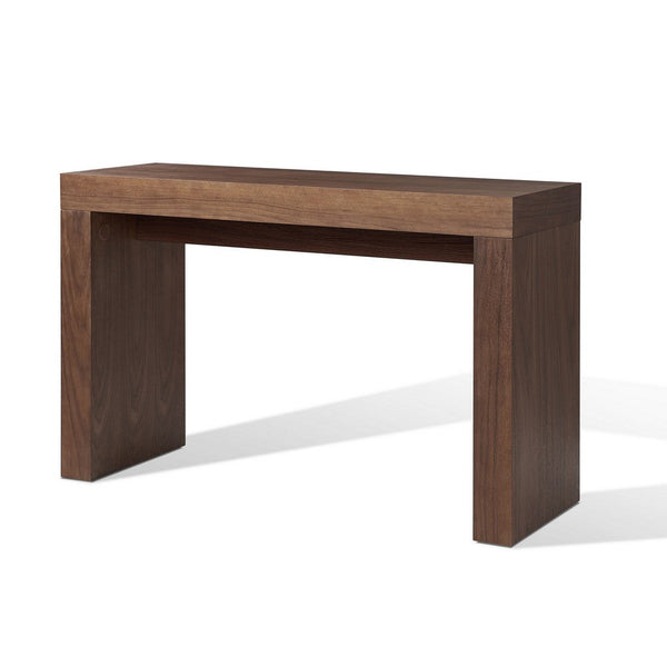 Libi 47 Inch Console Table, Minimalist Rectangular Top, Lacquered Brown - BM311922