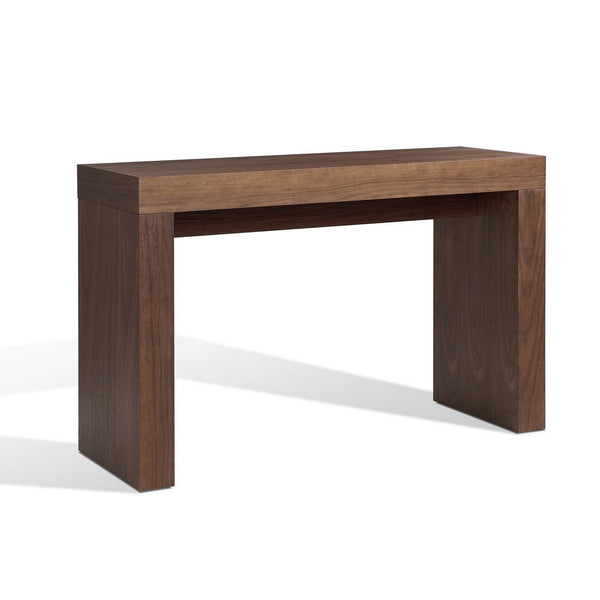 Libi 47 Inch Console Table, Minimalist Rectangular Top, Lacquered Brown - BM311922