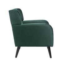 Kine 31 Inch Accent Armchair, Splayed Legs, Wood, Green Fabric Upholstery - BM311968