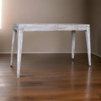 50 Inch Console Sofa Table, Cottage Inspired, Mango Wood, Distressed White  - BM311971