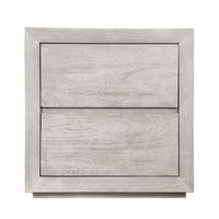 Romo 24 Inch Nightstand with 2 Drawers, Square, Natural Cream Acacia Wood - BM311985