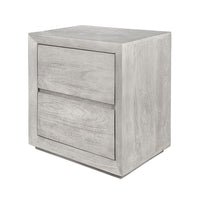 Romo 24 Inch Nightstand with 2 Drawers, Square, Natural Cream Acacia Wood - BM311985