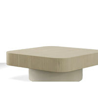 Cid Macy 40 Inch Coffee Table, Square, Modern Style Beige Brown Finish - BM312002