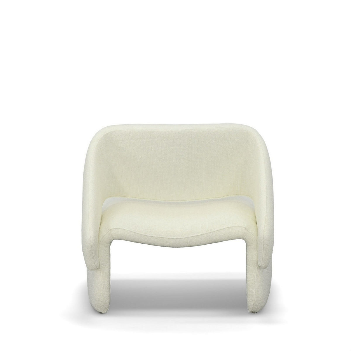 33 Inch Accent Chair, Gold Buttons, Winged Back, Off White Upholstery - BM312009