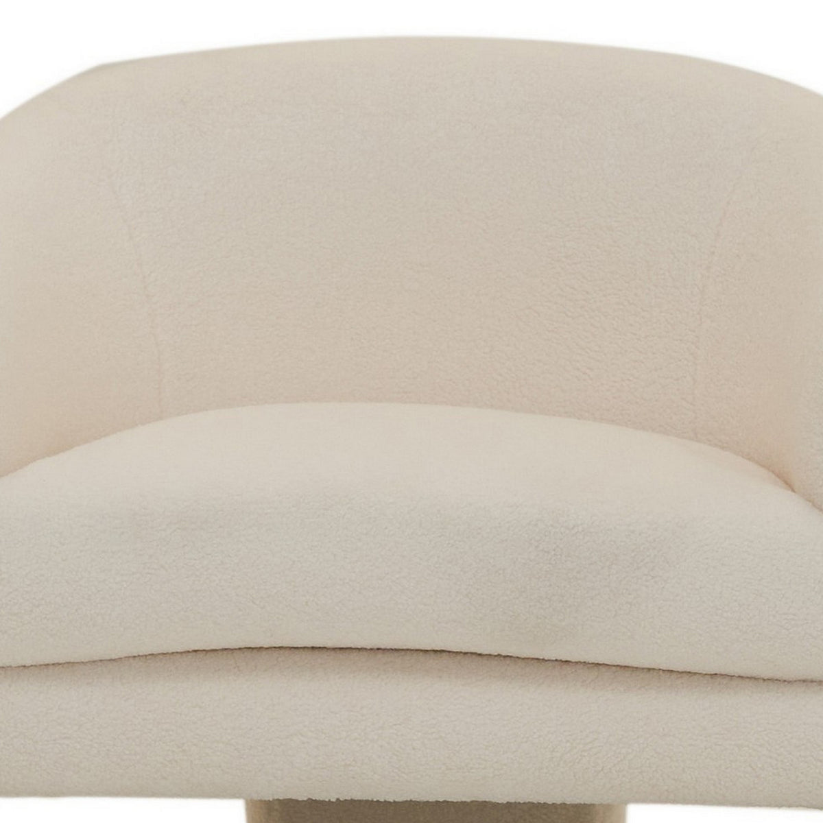 28 Inch Accent Chair, Low Slung Seat, 3 Legs, Cream Fabric Upholstery - BM312010