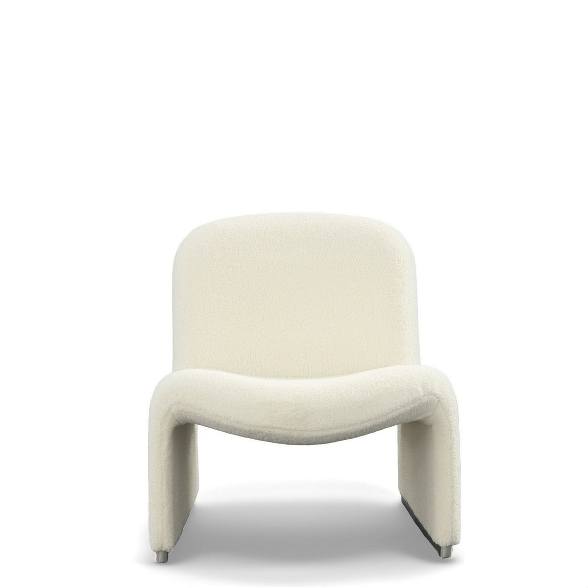 32 Inch Accent Chair, Curved Sloped Back, Off White Fabric Upholstery - BM312011