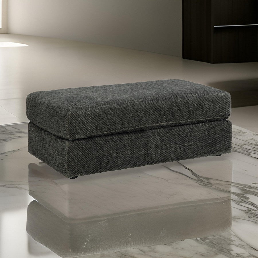 Henly 49 Inch Accent Ottoman, Oversized, Non Skid Legs, Gray Polyester - BM312026