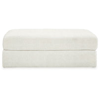 Henly 49 Inch Accent Ottoman, Oversized, Non Skid Legs, White Polyester - BM312030