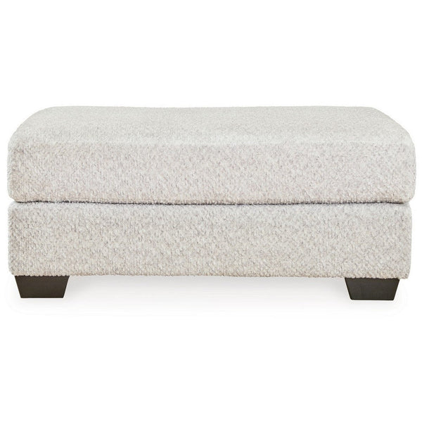 Emma 44 Inch Ottoman, Plush Cushioned Top, Soft Gray Polyester Upholstery - BM312033