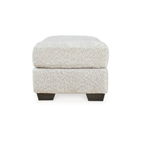 Emma 44 Inch Ottoman, Plush Cushioned Top, Soft Gray Polyester Upholstery - BM312033