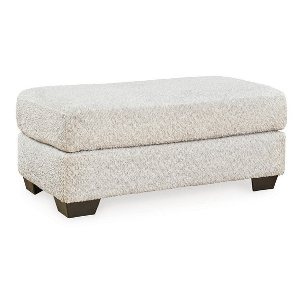 Emma 44 Inch Ottoman, Plush Cushioned Top, Soft Gray Polyester Upholstery - BM312033