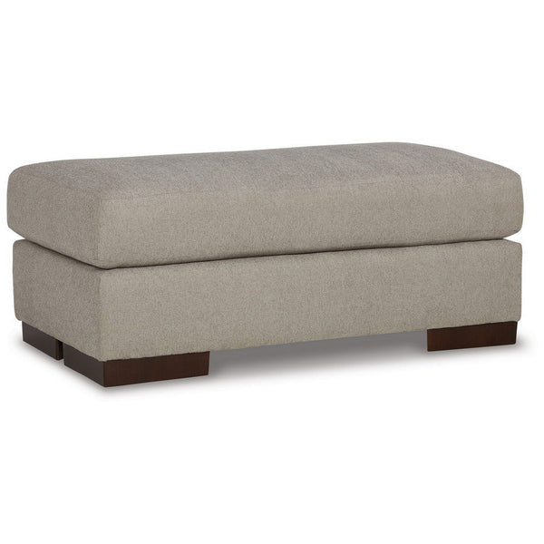 Magg 44 Inch Ottoman, Low Profile Block Feet, Gray Polyester Upholstery - BM312044