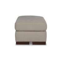 Magg 44 Inch Ottoman, Low Profile Block Feet, Gray Polyester Upholstery - BM312044