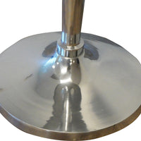 42 Inch Bar Drink Table, Round Top, Slender Turned Support, Chrome Metal - BM312075