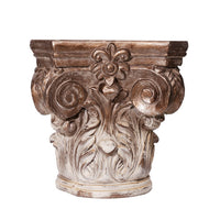 18 Inch Corinthian Cap Pedestal, 2 Tone Gold and White Finished Magnesium - BM312089