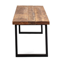 47 Inch Desk, Rectangular Mango Wood Top, Slim Ladder Legs, Brown Finish - BM312105