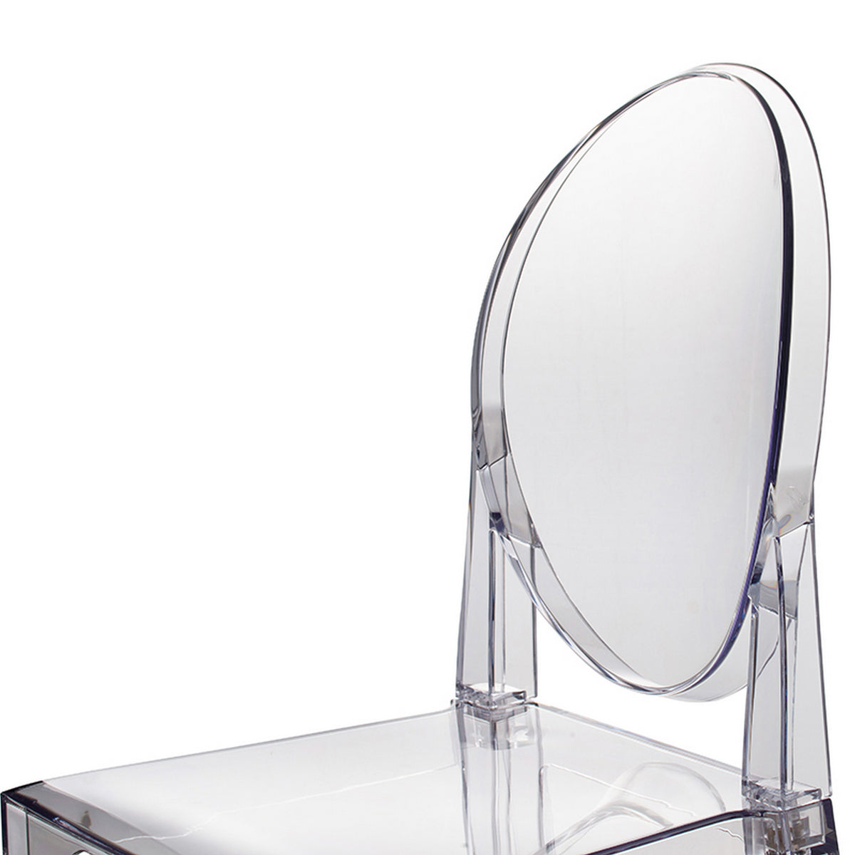 30 Inch Barstool Chair, Transparent Clear Acrylic Frame, Oval Backrest - BM312106