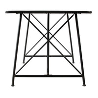 79 Inch Dining Table, Black Rectangular Top, Sleek X Shaped Iron Legs - BM312109